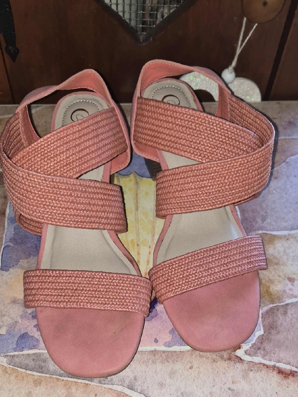 Women's C Comfort Pink Strappy Sandal Heels NEW Size 7